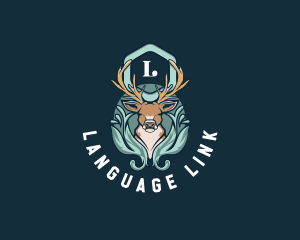 Deer Animal Ornament  logo design