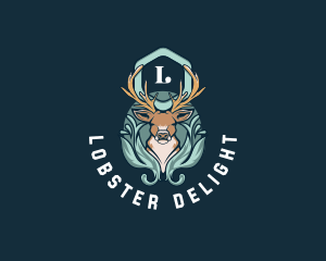 Deer Animal Ornament  logo design