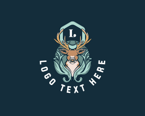 Stag - Deer Animal Ornament logo design