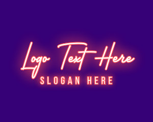 Hollywood - Neon Signature Light logo design