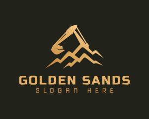 Backhoe Sand Construction logo design