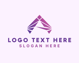 Purple Triangle - Modern Purple Letter A logo design