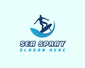 Foil Surfing Surfer logo design