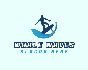 Foil Surfing Surfer logo design