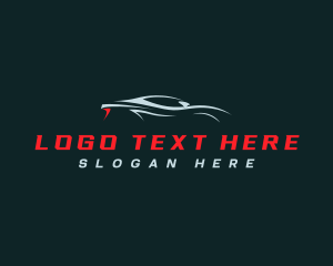Automotive - Racing Car Silhouette logo design