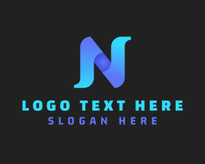 Letter N - Gradient Cyber Tech logo design