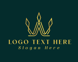 Gold - Elegant Royal Crown Letter W logo design
