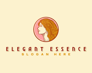 Woman Noodle Hair logo design