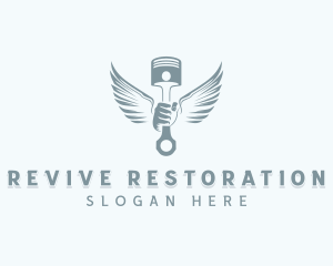 Restoration - Piston Auto Restoration logo design
