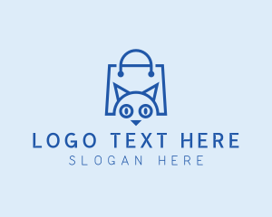 Customer - Cat Shopping Bag logo design
