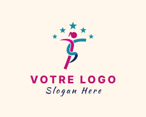 Female Gymnastics Athlete  Logo