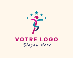 Aerobic - Female Gymnastics Athlete logo design