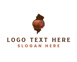 Map - New Jersey Pork Roll logo design