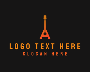 Singer - Guitar Tower Letter A logo design