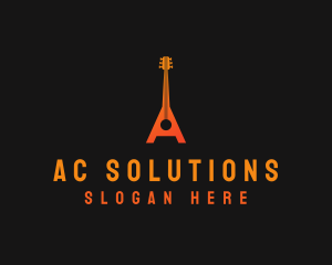 Guitar Tower Letter A logo design