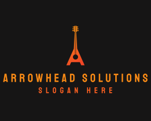 Guitar Tower Letter A logo design