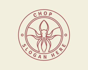 Sea Creature - Seafood Squid Restaurant logo design