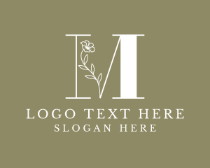 Stationery - Beauty Floral Nature Letter M logo design