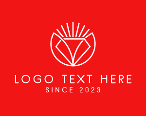 Luxury - Outline Diamond Jewel logo design