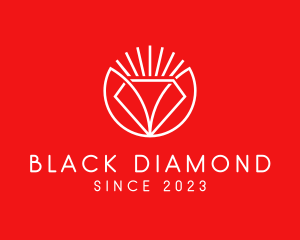 Outline Diamond Jewel logo design