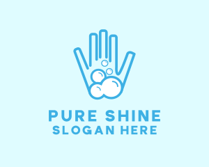 Clean - Bubble Soap Hand Sanitizer Clean logo design