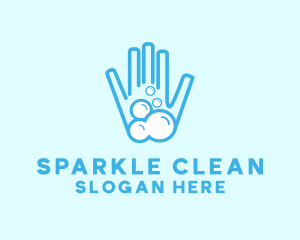 Cleaning - Bubble Soap Hand Sanitizer Clean logo design