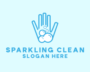 Cleaning - Bubble Soap Hand Sanitizer Clean logo design