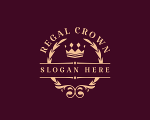 Royalty Crown Wreath logo design