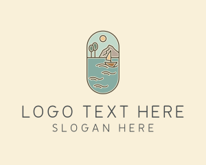 Sailing - Lake Yacht Travel logo design