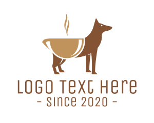 Brown Coffee Bean - Dog Friendly Cafe logo design