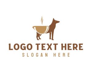 Brown Dog - Dog Coffee Cup logo design
