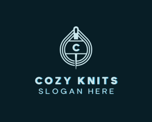 Knitting Needle Thread logo design