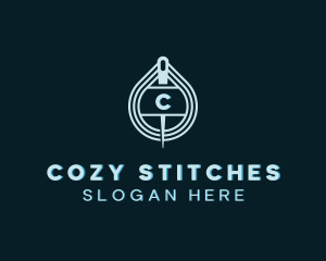 Knitting Needle Thread logo design