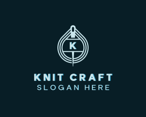 Knitting Needle Thread logo design