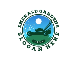 Gardening Grass Lawn Mower  logo design