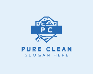 Pressure Washer Roof Sanitation logo design