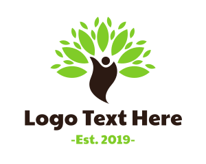 Organic Food - Eco Human Leaf logo design