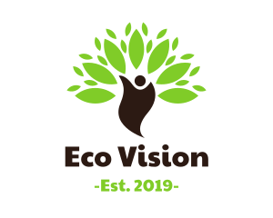 Eco Human Leaf logo design