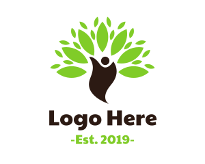Arborist - Eco Human Leaf logo design