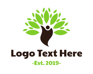 Human Tree - Eco Human Leaf logo design