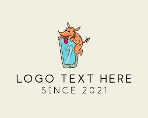 Dog Mobile Phone Cartoon logo design