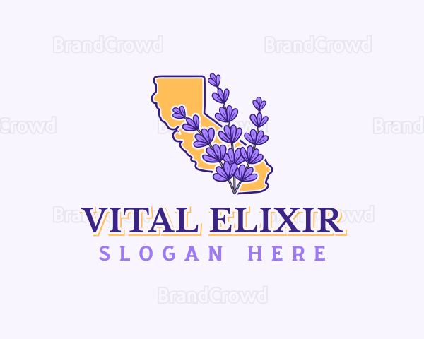 California Lavender Flower Logo