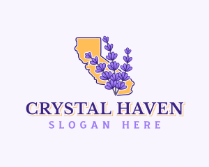 California Lavender Flower Logo