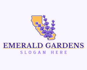 California Lavender Flower logo design