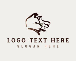 Pup - Tough Smoke Dog logo design