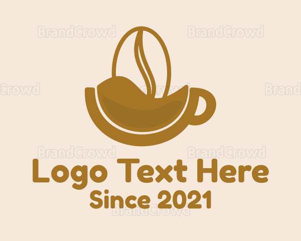 Brown Coffee Bean Mug Logo