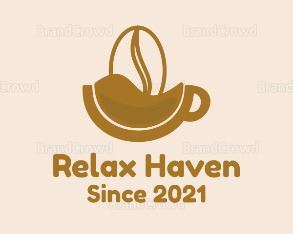 Brown Coffee Bean Mug Logo