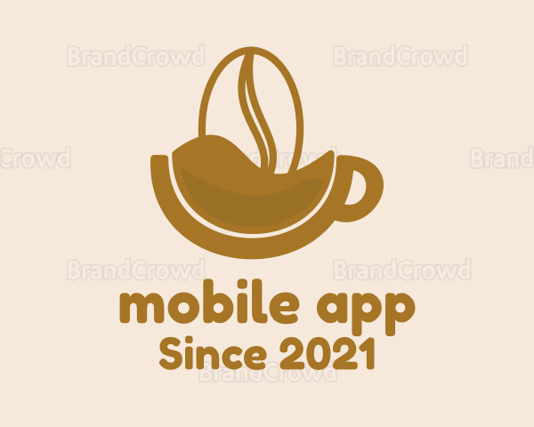 Brown Coffee Bean Mug Logo