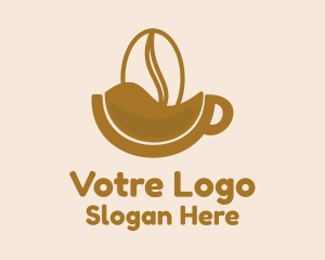 Brown Coffee Bean Mug  Logo