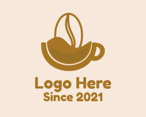 Latte - Brown Coffee Bean Mug logo design